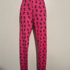 Pink Skull Print Leggings Pants